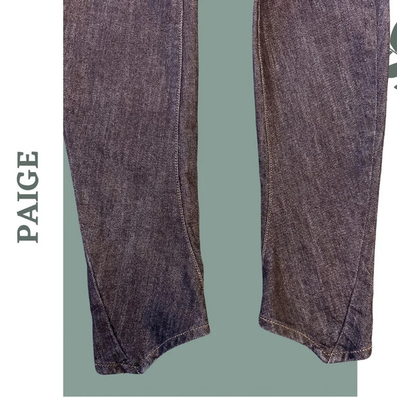 Paige Women’s Premium Dark Wash Skinny  Jeans Asymmetrical Hem Detail Size 27 - Picture 5 of 8